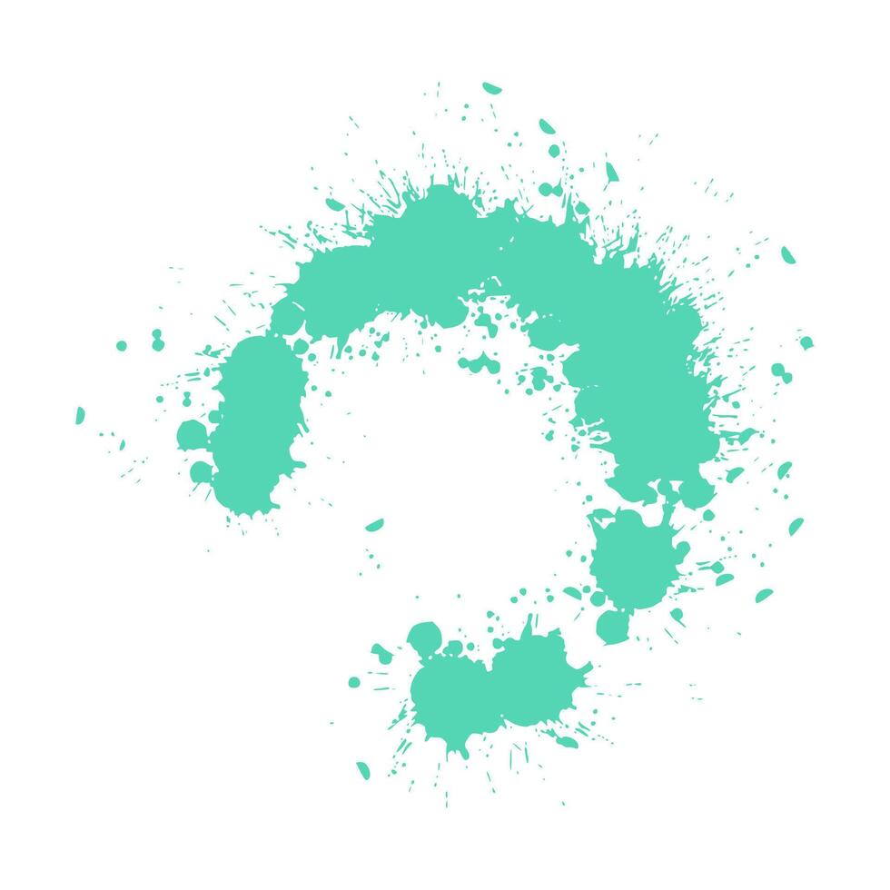 Abstract turquoise paint splash for clipart vector