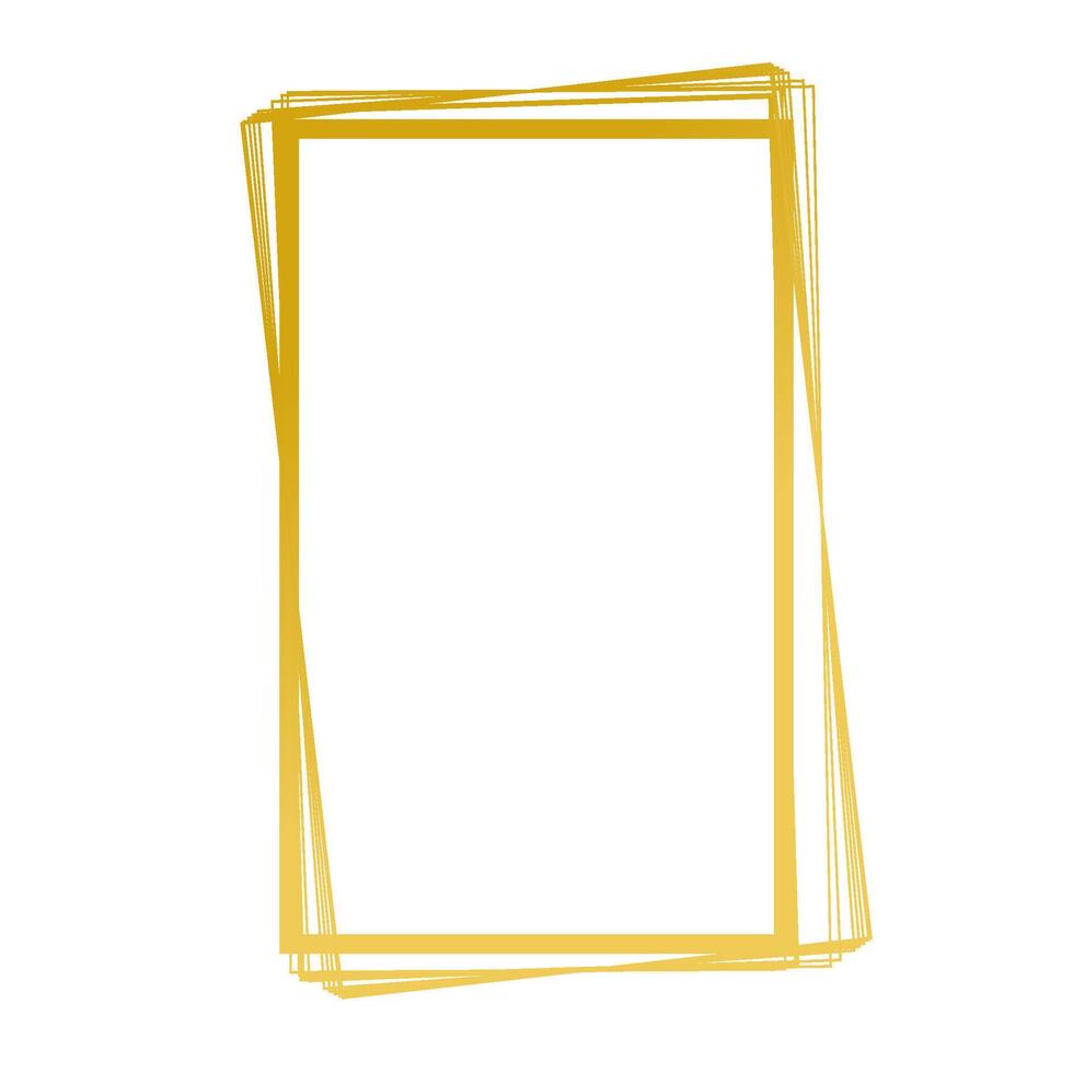 gold vertical square frame vector