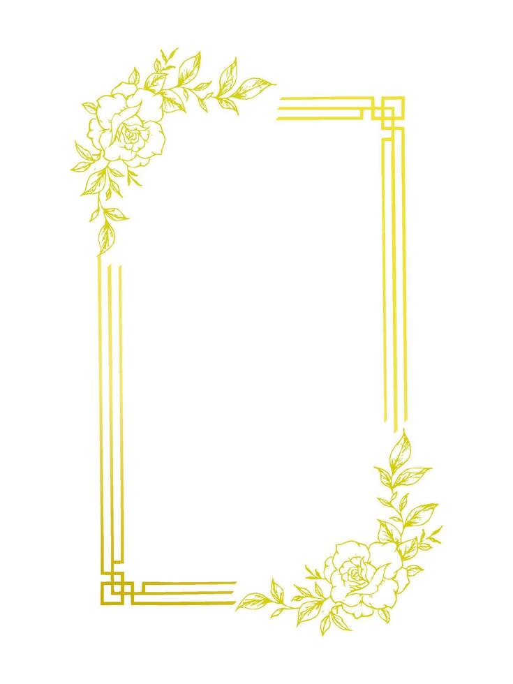 vertical square floral frame vector