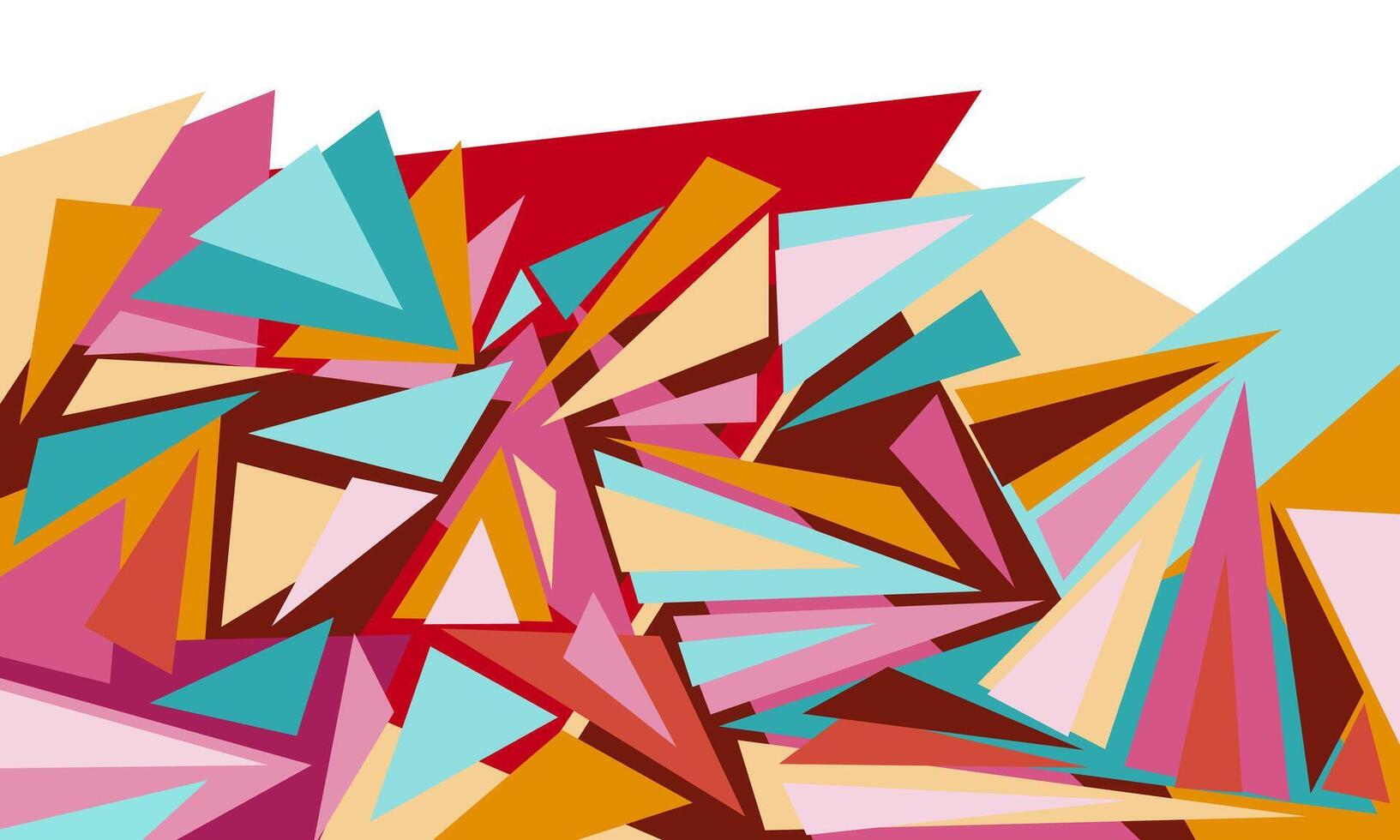 abstract triangle background with graffiti style vector