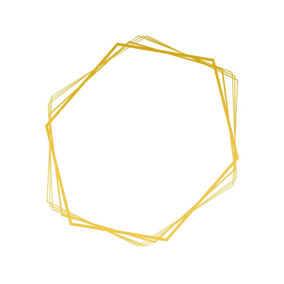 gold hexagon frame vector