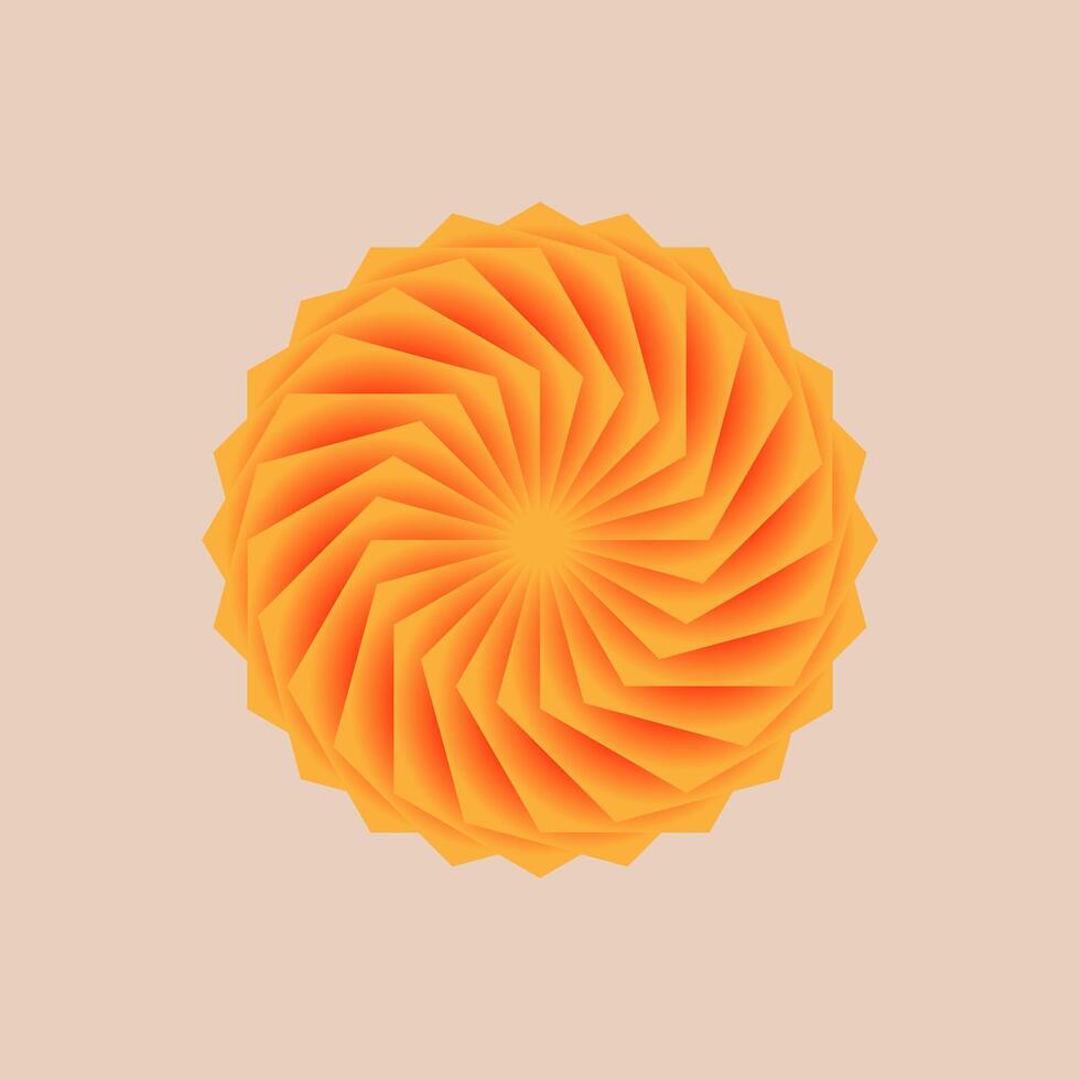 an orange circular object with a spiral pattern vector