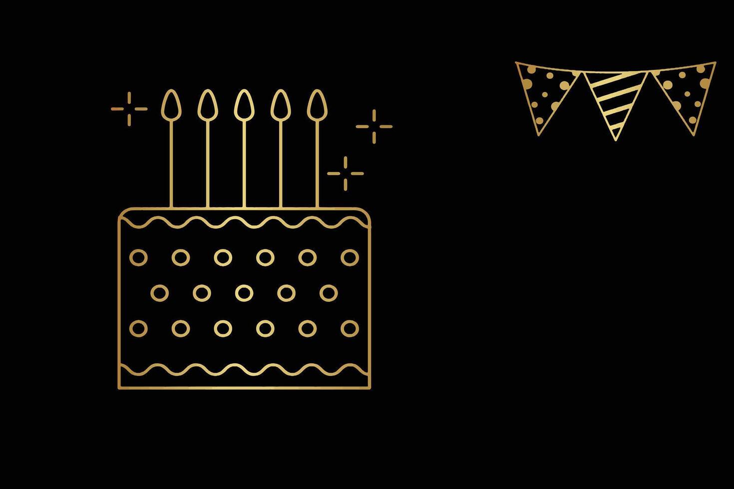 Greeting in Black Gold Golden Elegance Style. vector