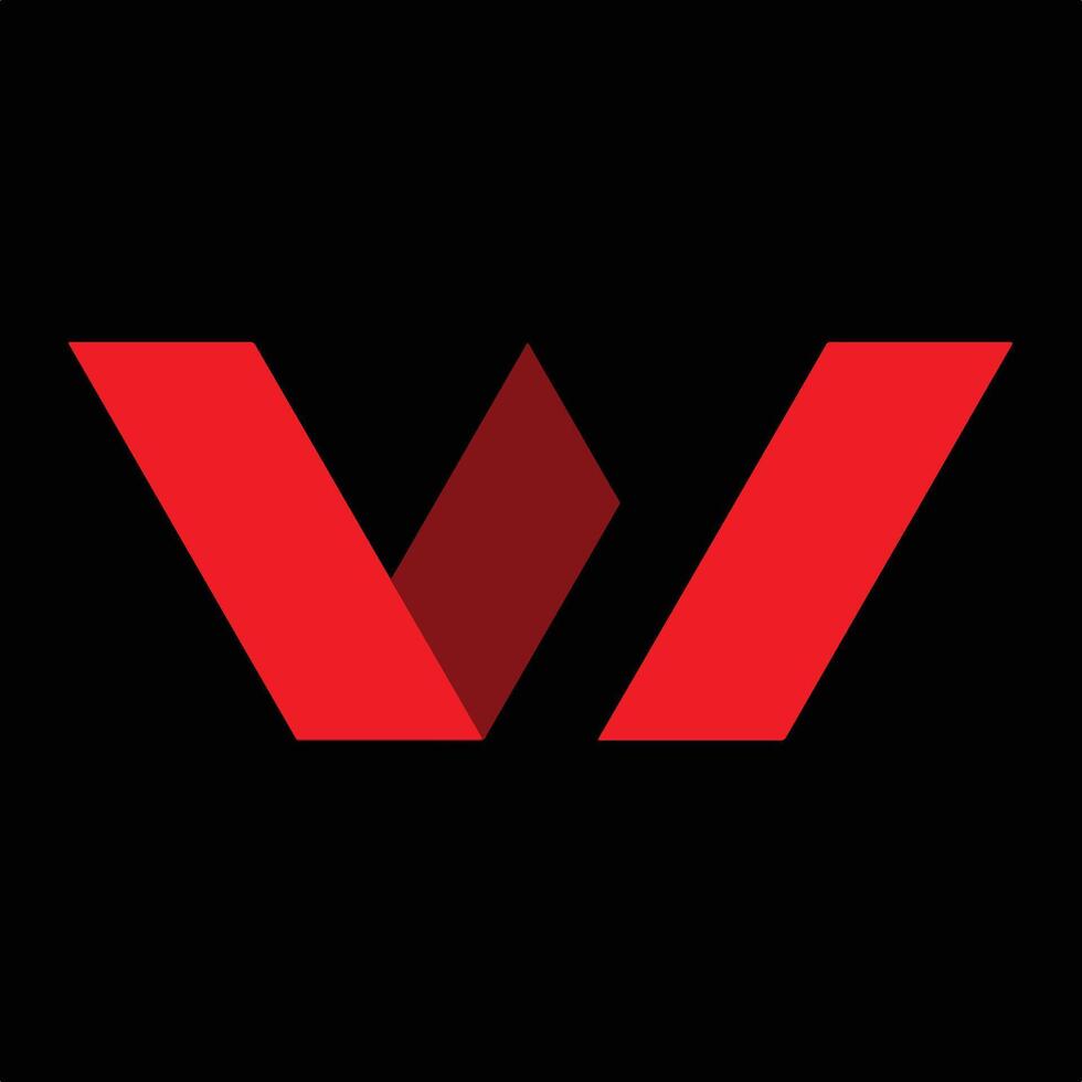 Red Black W Letter Logo Design Business Identity for Web Design Software Company. vector