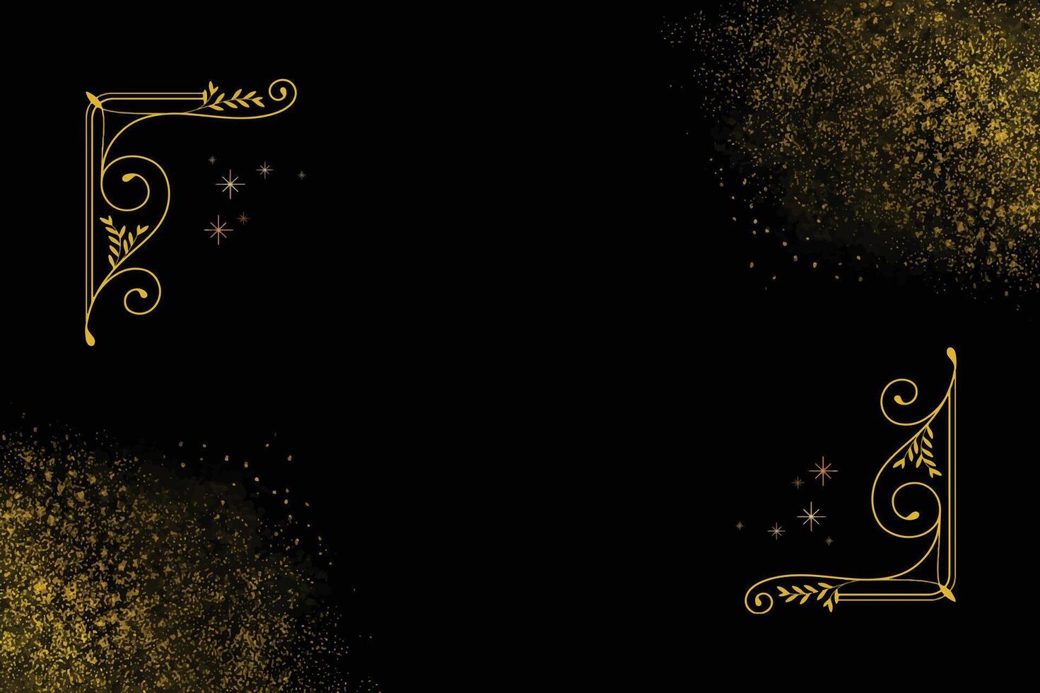 Black Gold Elegant Congratulation Landscape Background. vector
