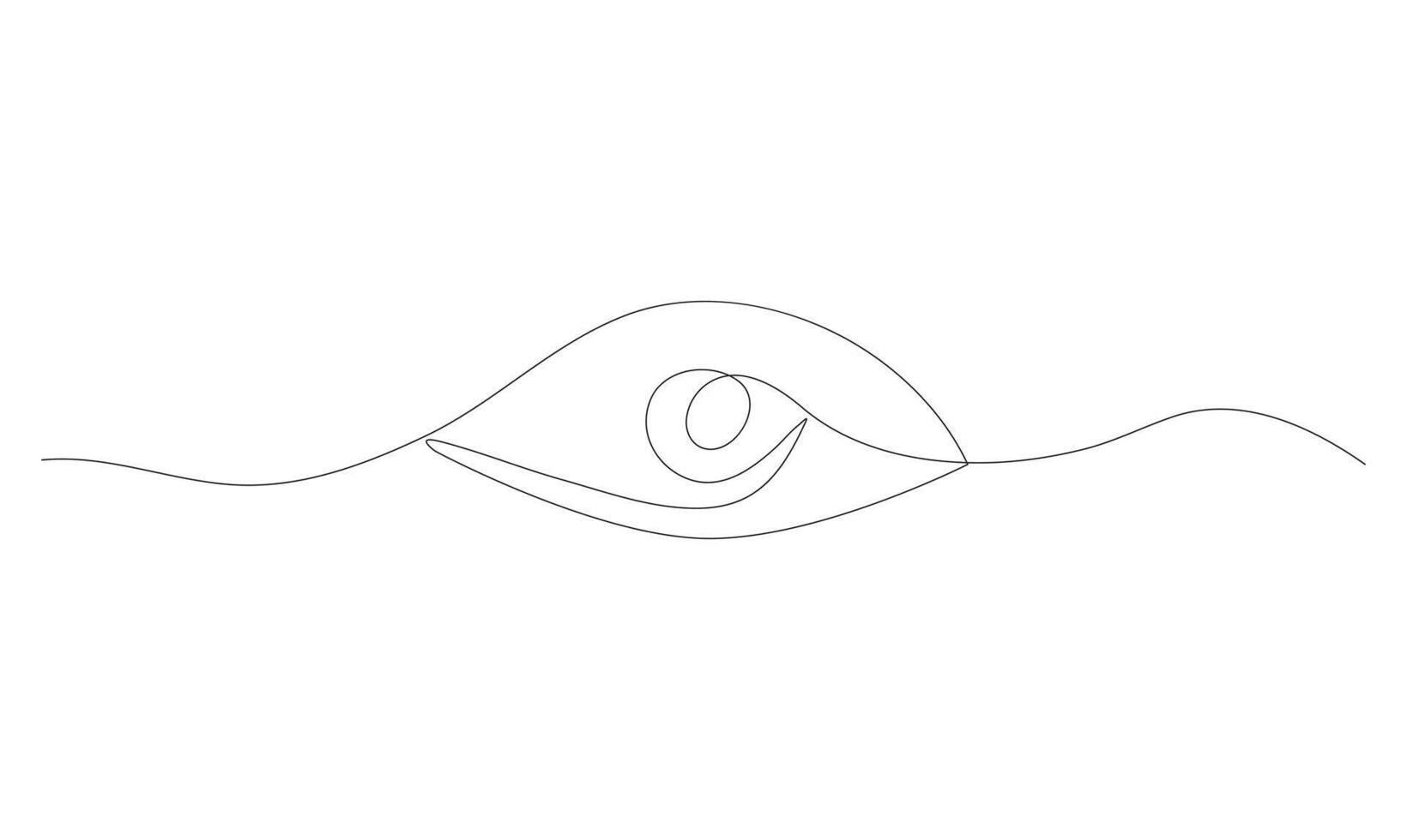 continuous single line drawing of eye on white background concept of eye care. vector