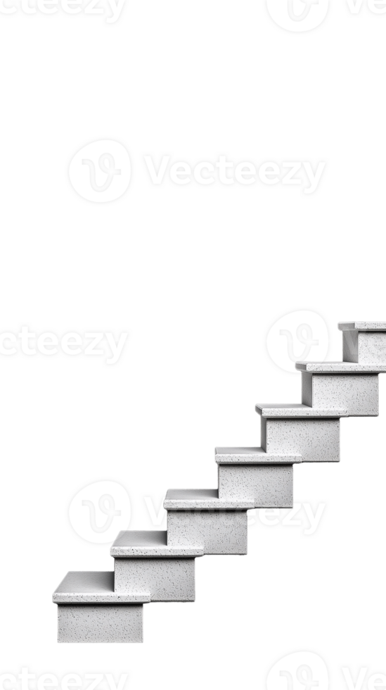Minimalist staircase with clean lines and modern design isolated on a transparent background, ideal for architectural and interior planning. png