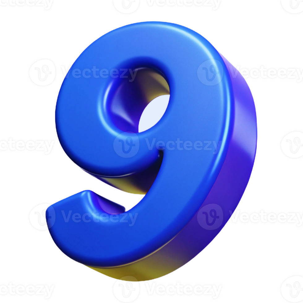 The number 9 is shown in blue and yellow png