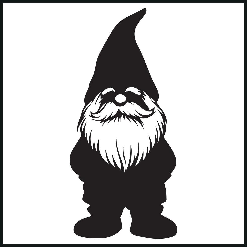 Christmas Gnome Scandinavian Style Silhouette vector
