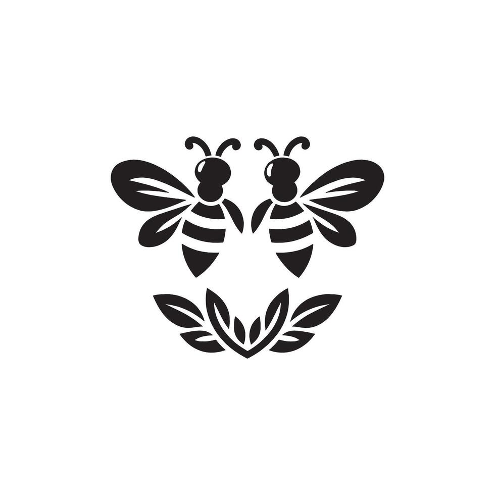 Bees of the highest quality silhouette Icon Set Design vector