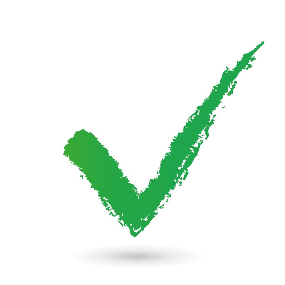 Green check mark icon isolated on white background. Sign. Symbol. vector