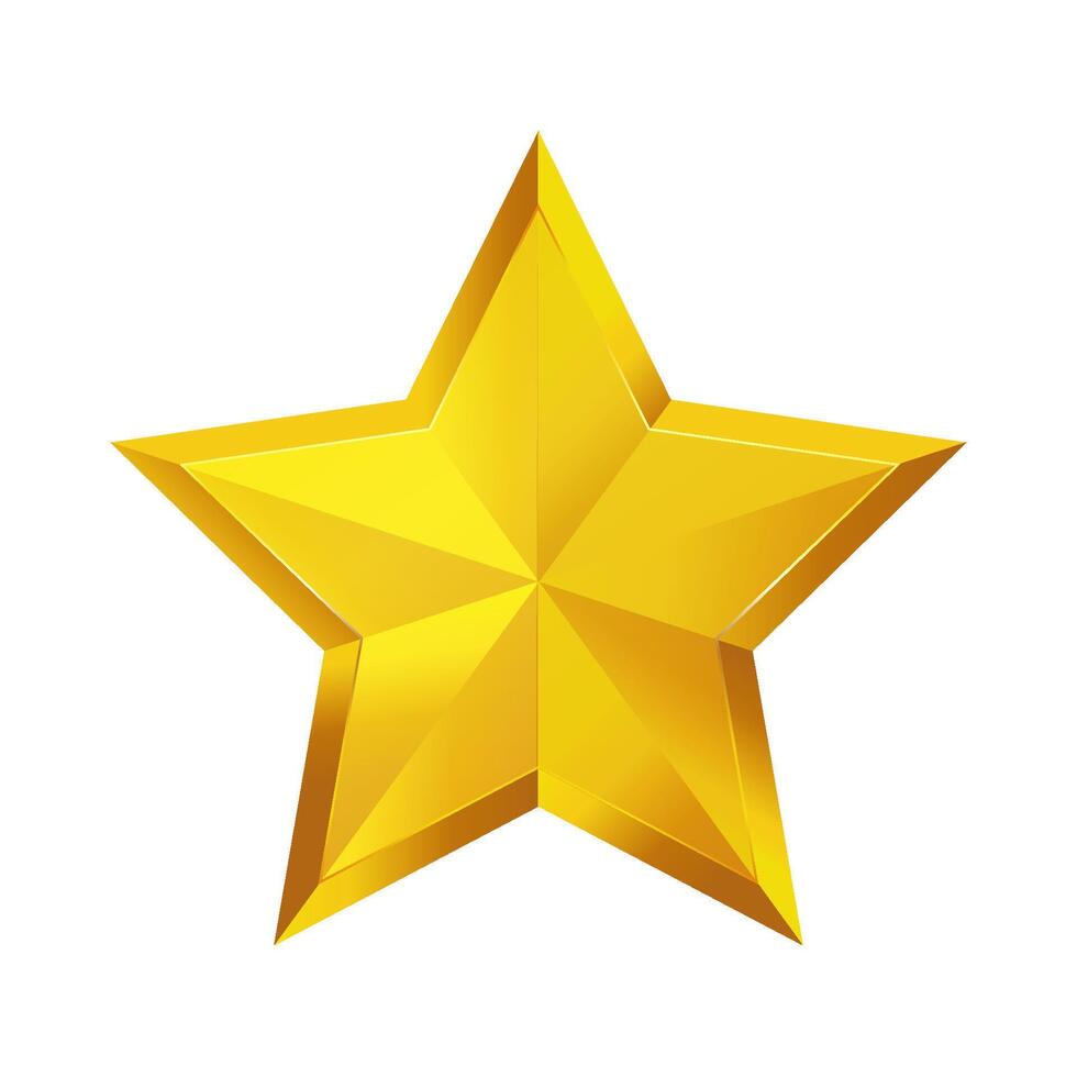 Golden star on isolated white background. vector