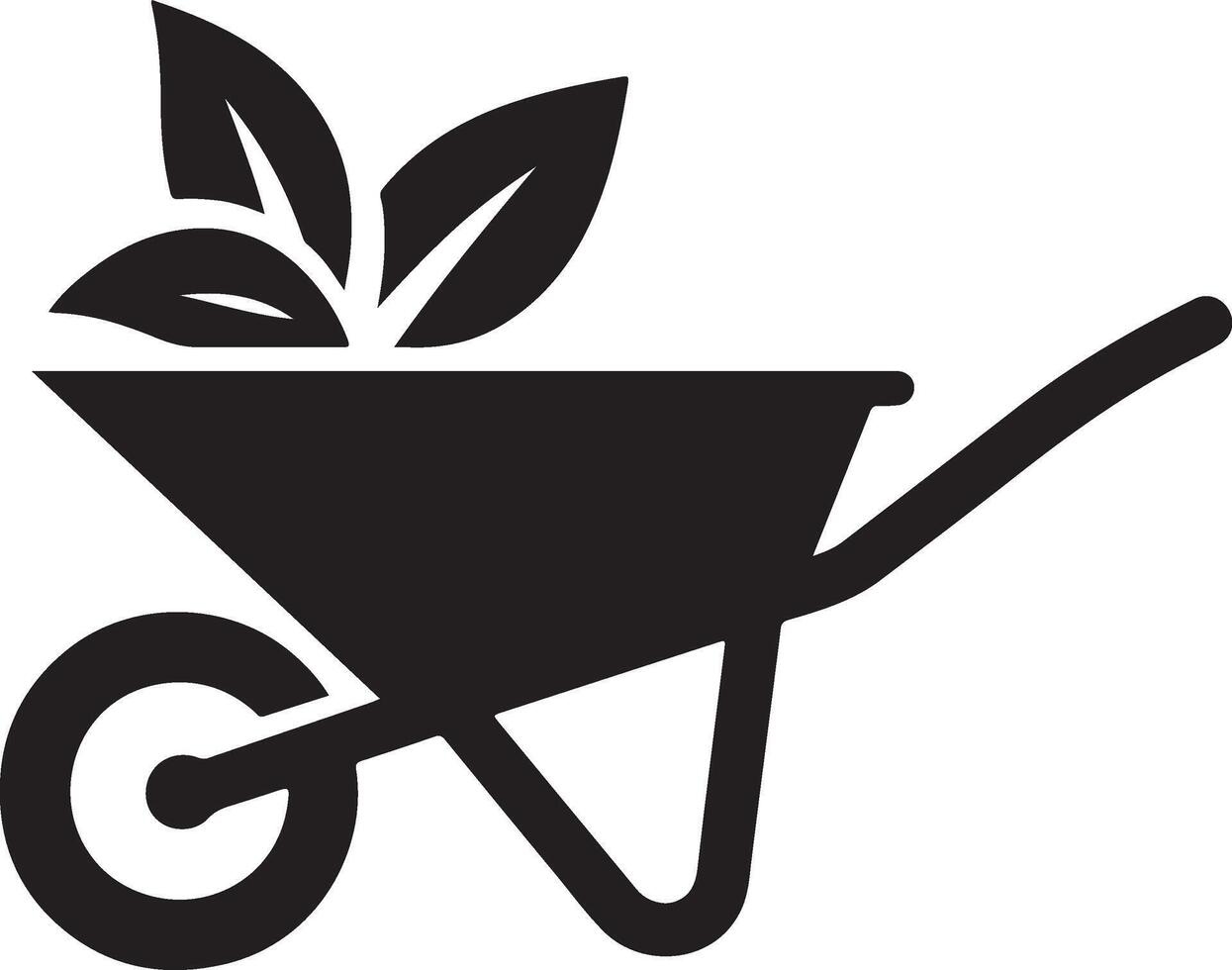 Silhouette of a construction tool wheelbarrow. vector