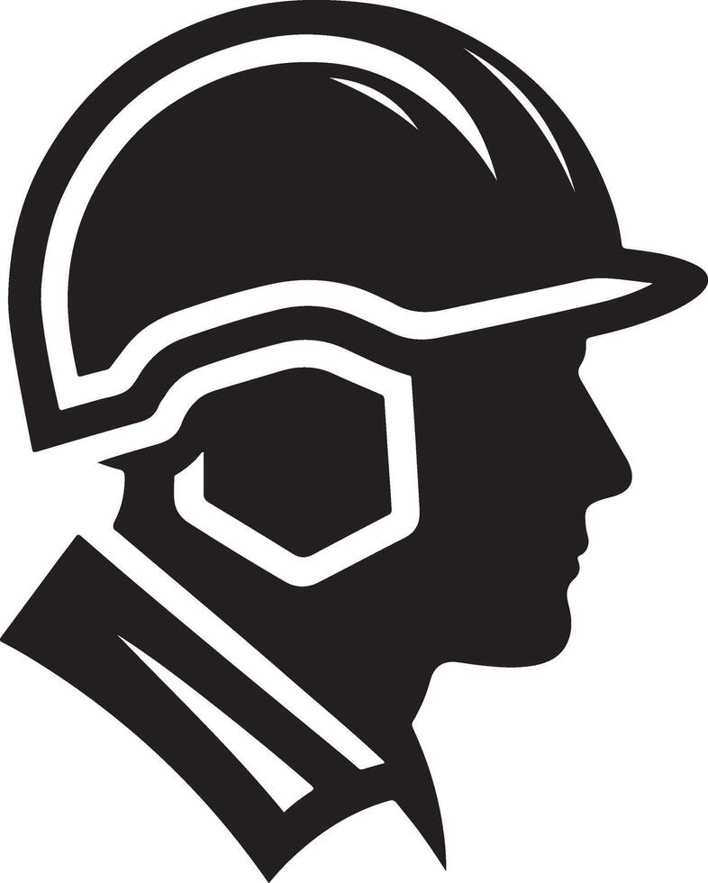 Silhouette of safety helmet. vector