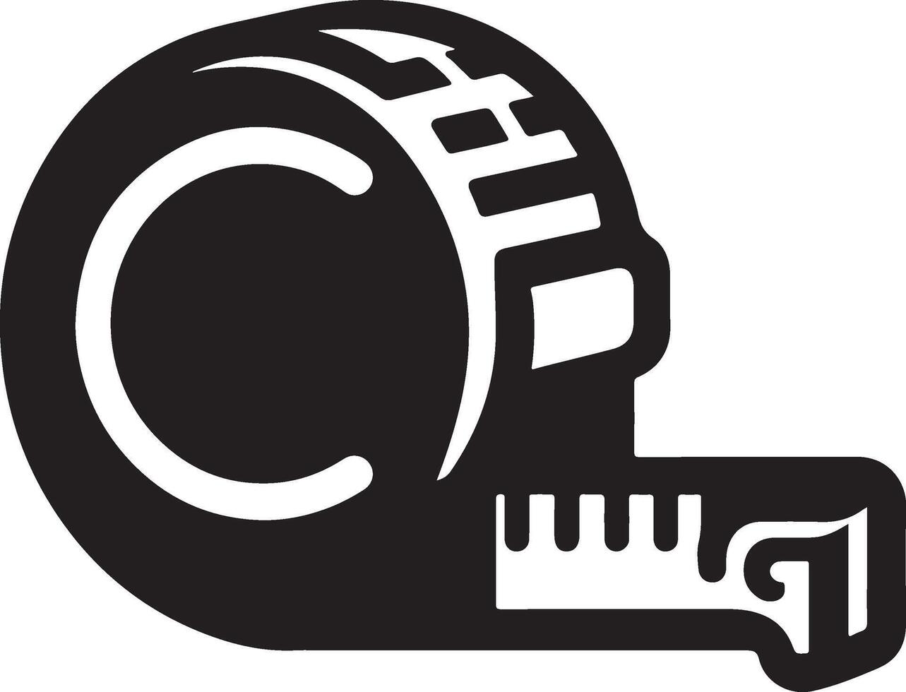 Tape measure silhouette on white background vector