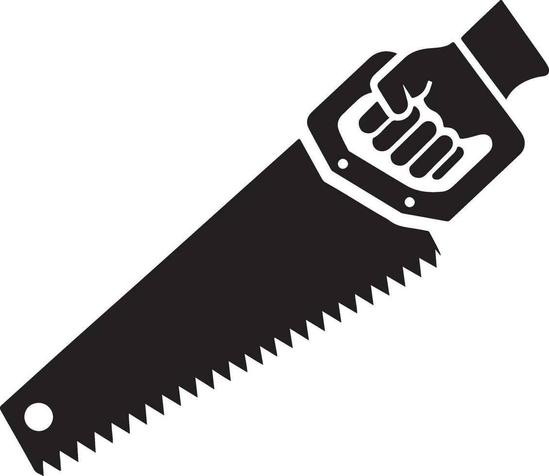 Hand saw silhouette vector