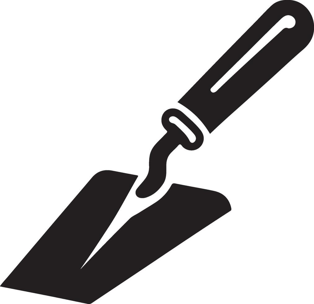 Silhouette of a trowel tool. vector