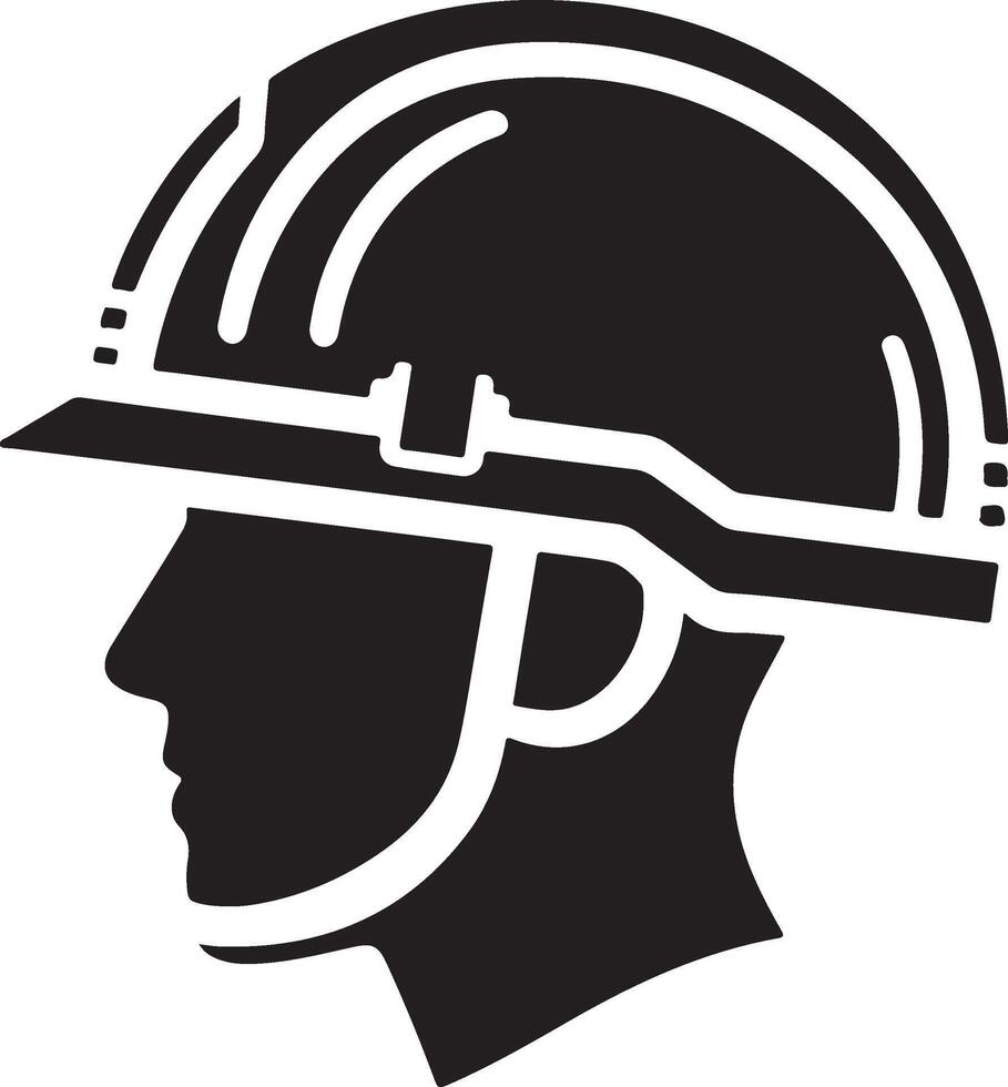 Construction worker wear safety helmet. vector