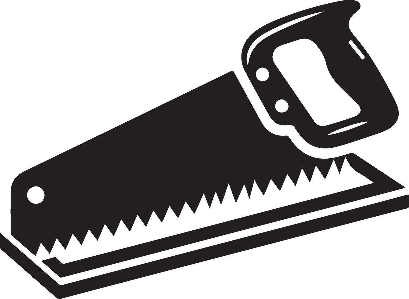 Black colour saw tool. vector