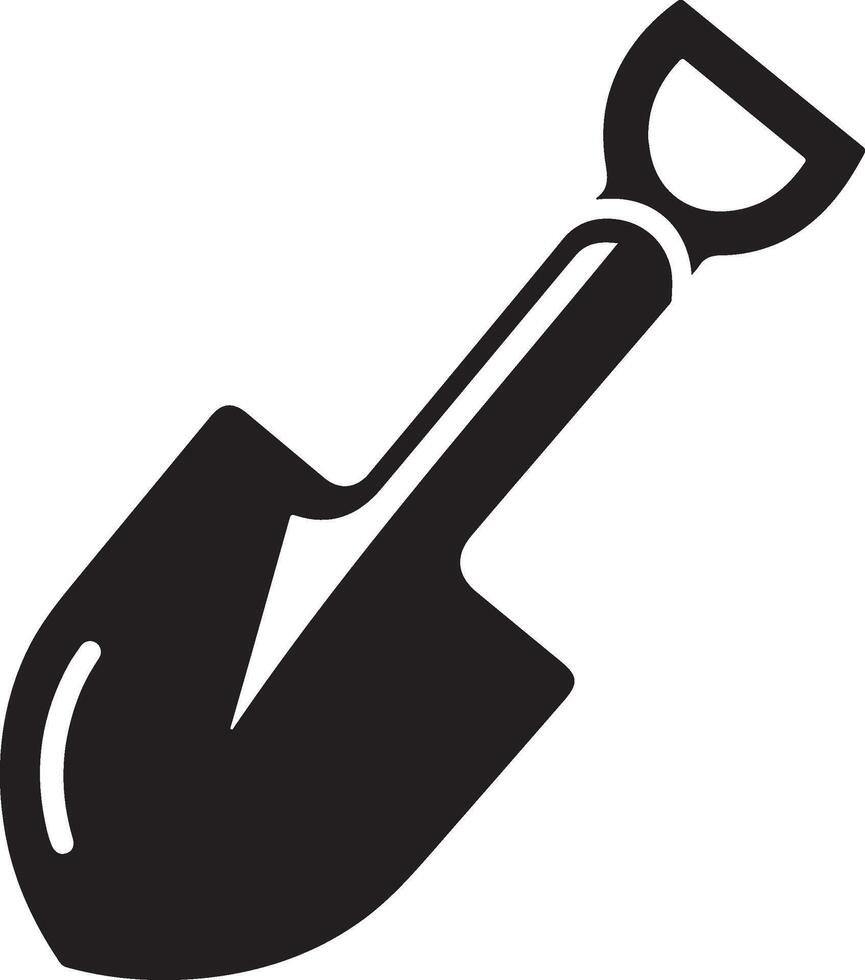 Simple black shovel. vector