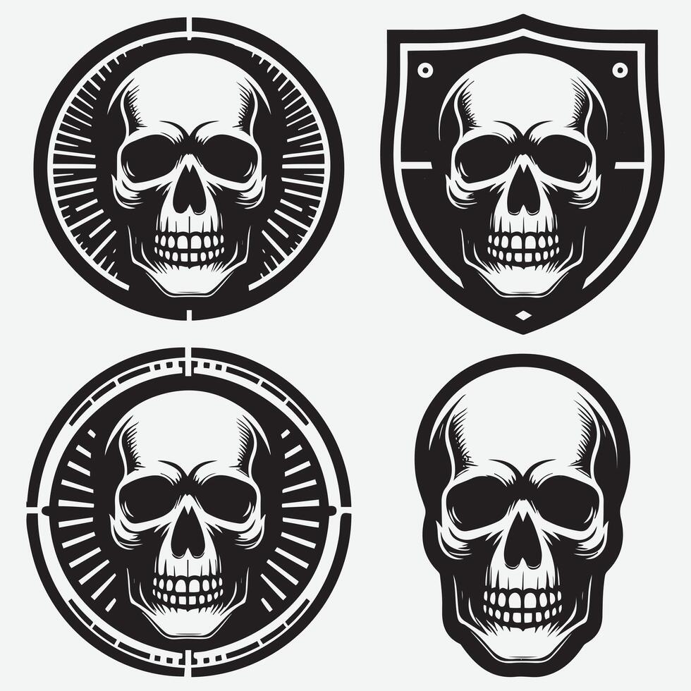 Comprehensive Skull Silhouettes Clip Art for Graphic Design Enthusiasts vector