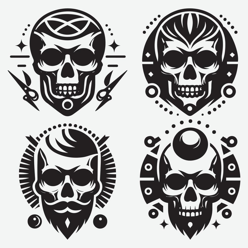Eye-catching Skull Silhouettes Clip Art for Your Next Project vector