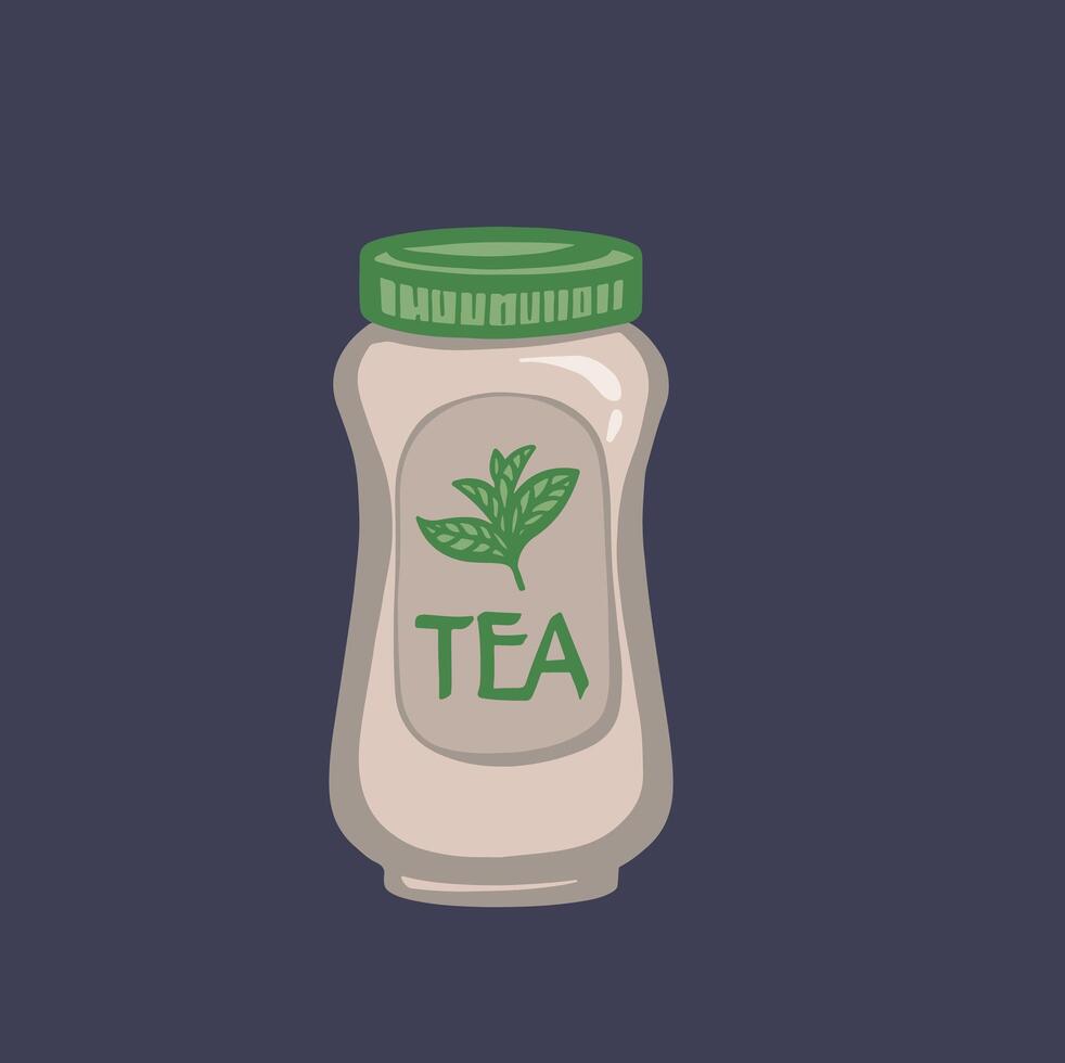 Glass tea jar flat icon, eps10. illustration vector
