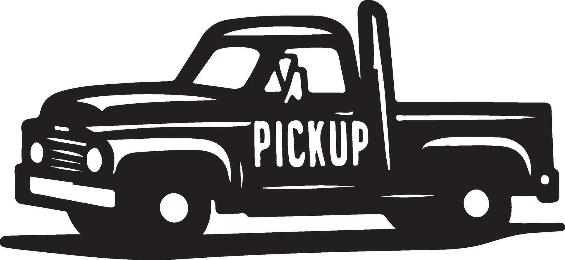 New style pickup black colour. vector