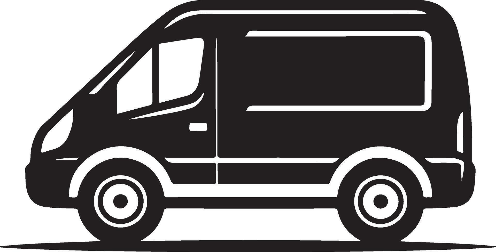 Silhouette of a van vector