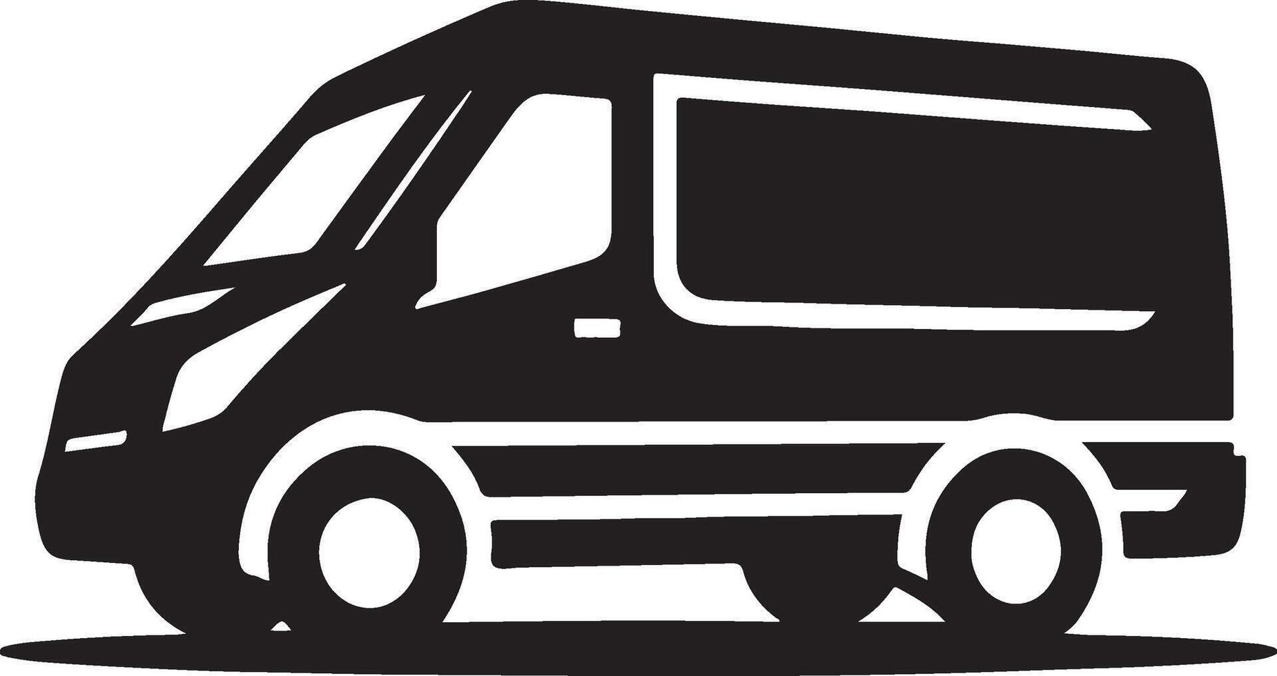 Black cargo van vector