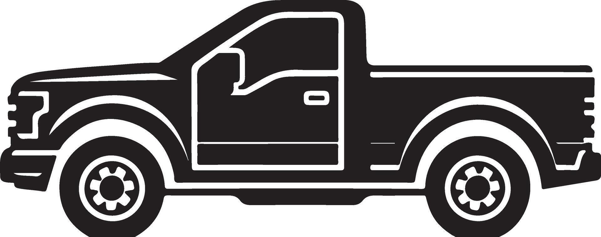 Silhouette of a old pickup vector