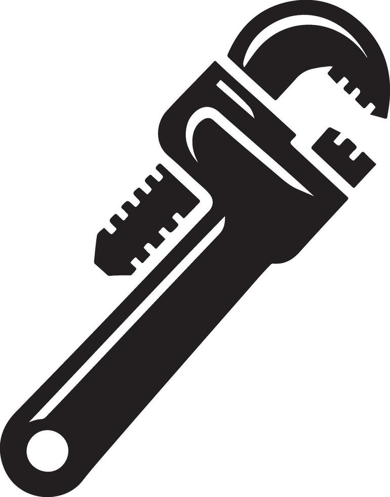Pipe wrench tool for plumbing. vector
