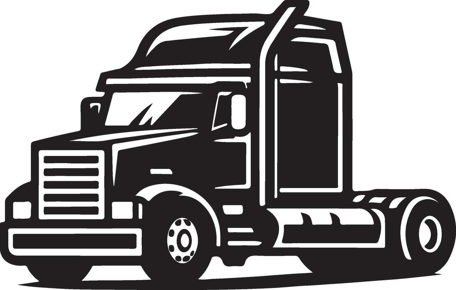 Black truck isolated white. vector