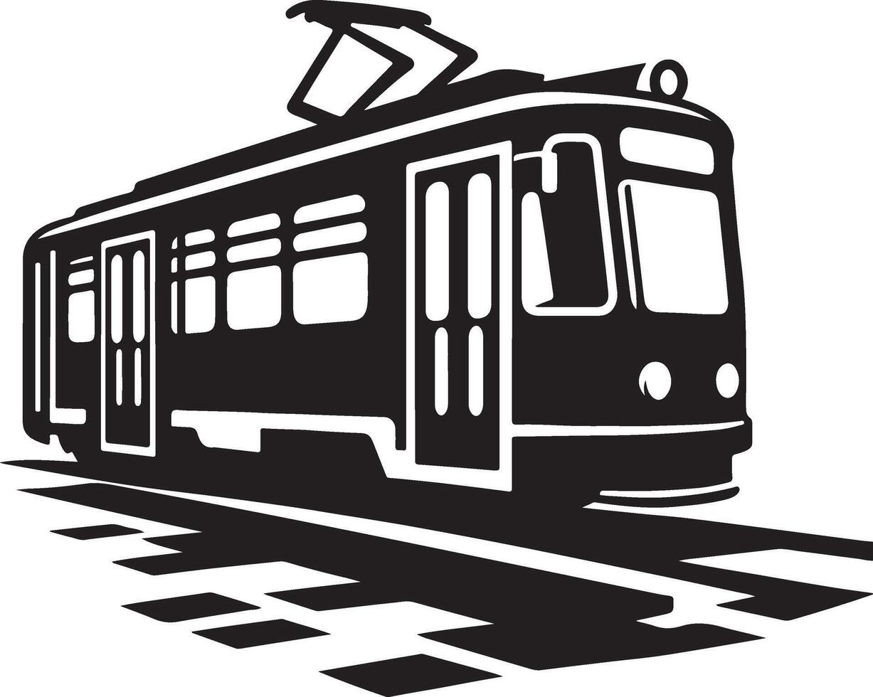 Tram icon in white background. vector