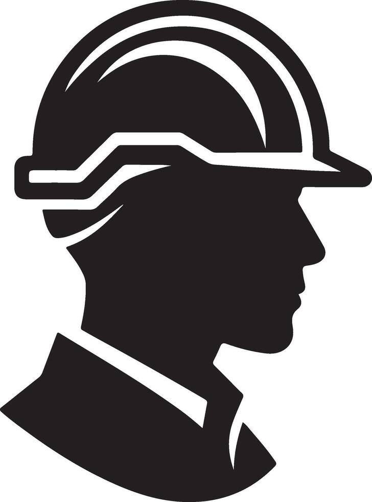 A man wear safety helmet. vector