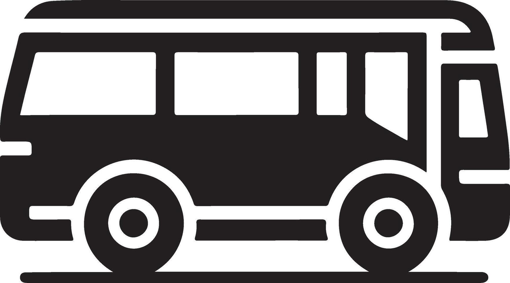 Simple bus icon silhouette vector