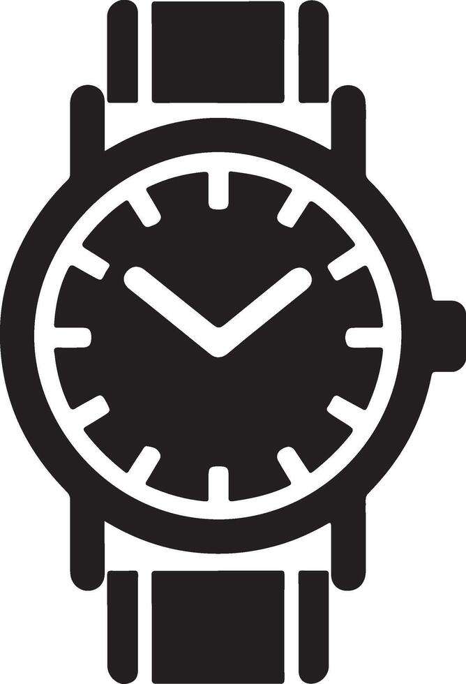 Black hand watch icon vector