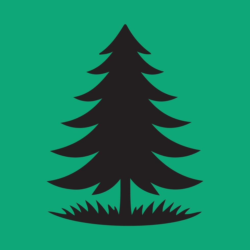 Silhouette of a pine tree,christmas tree. vector