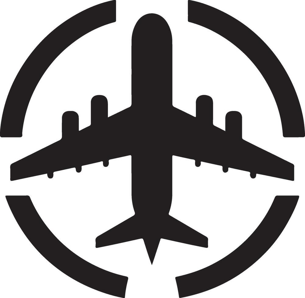 Simple airplane logo icon. vector