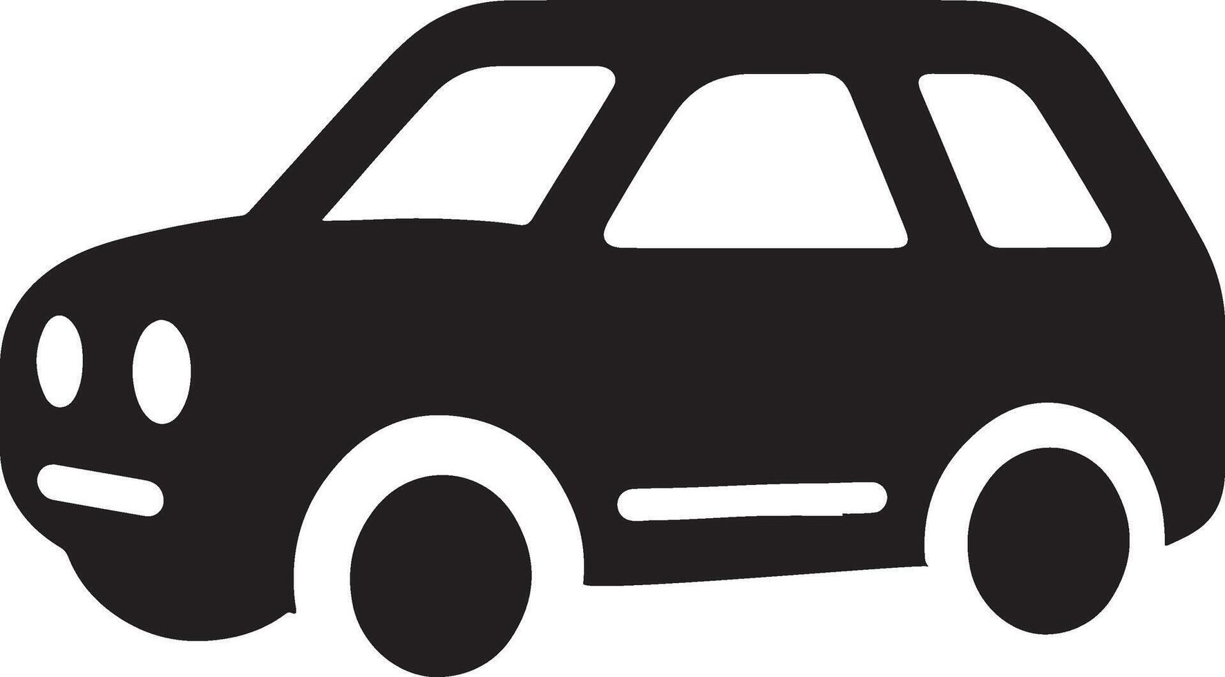 Simple cartoon black car vector