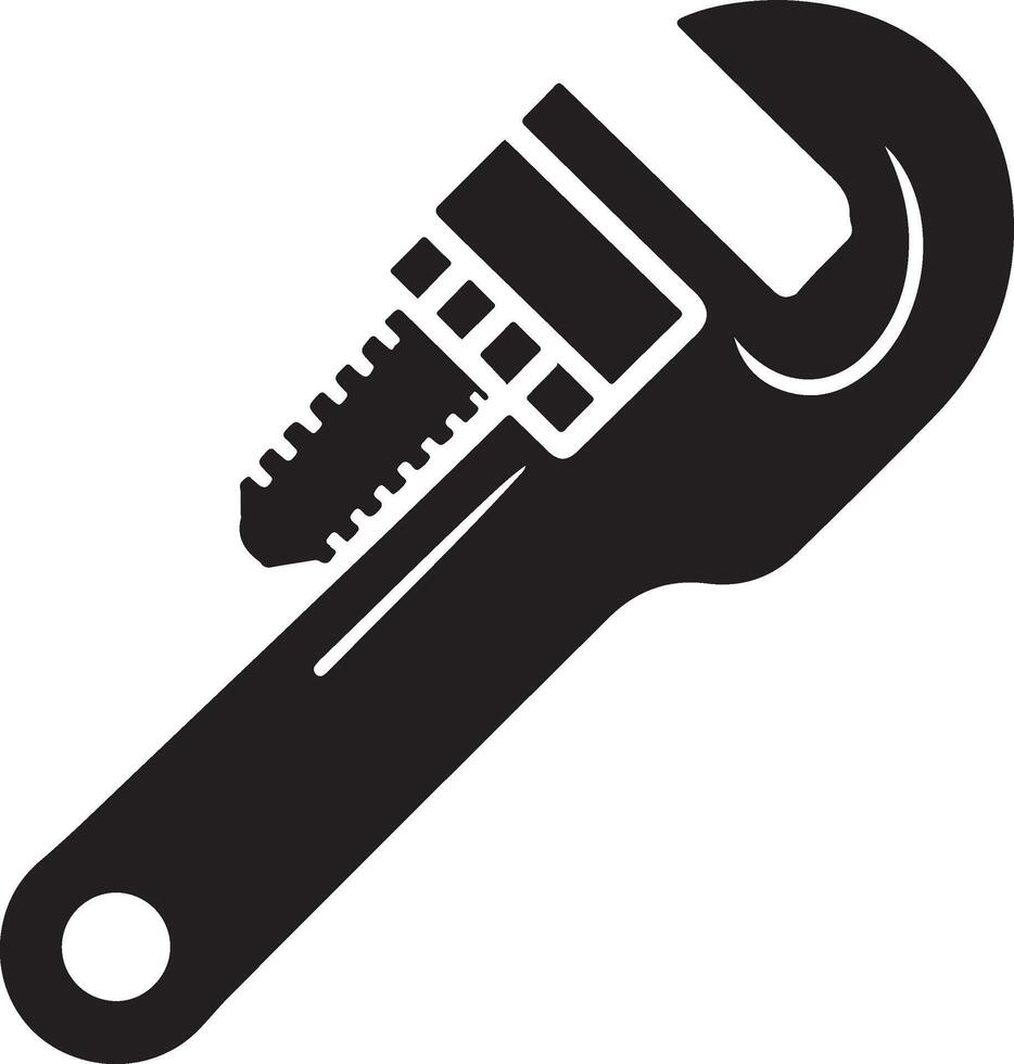 Pipe wrench tool. vector
