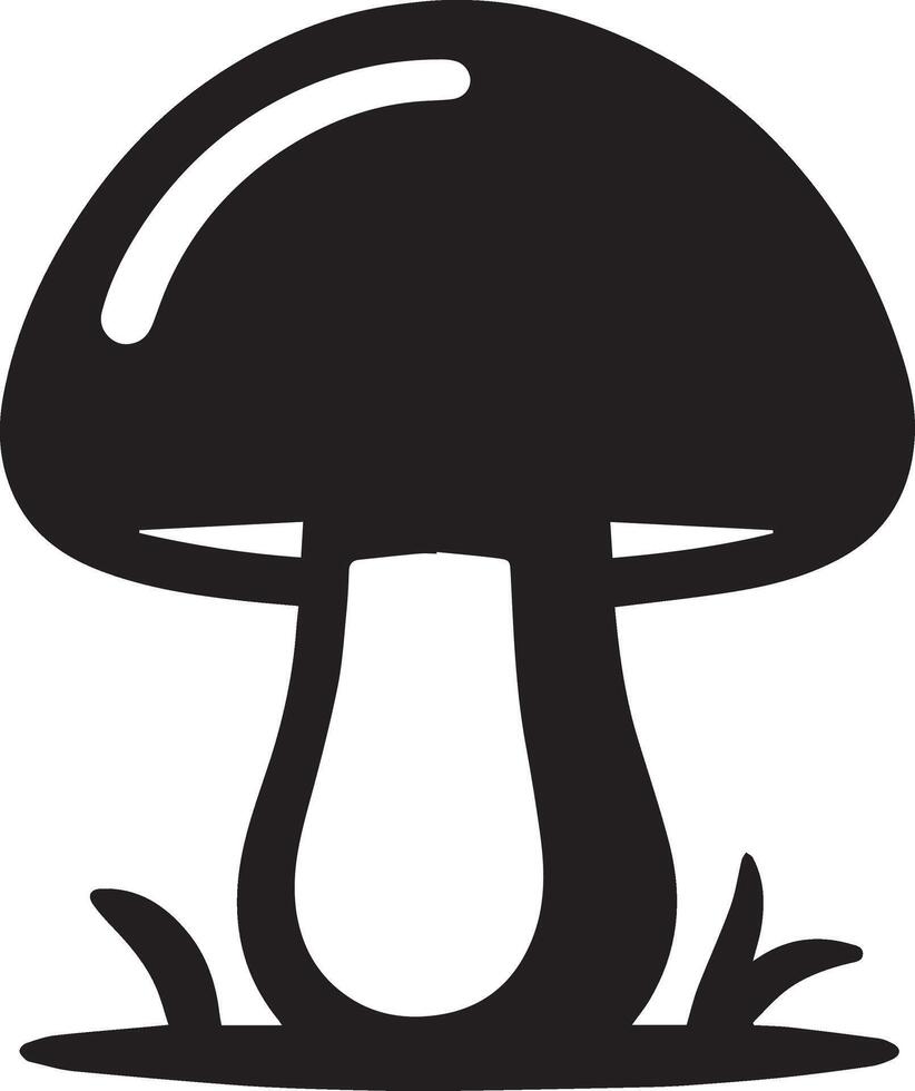 Silhouette of mushroom vector