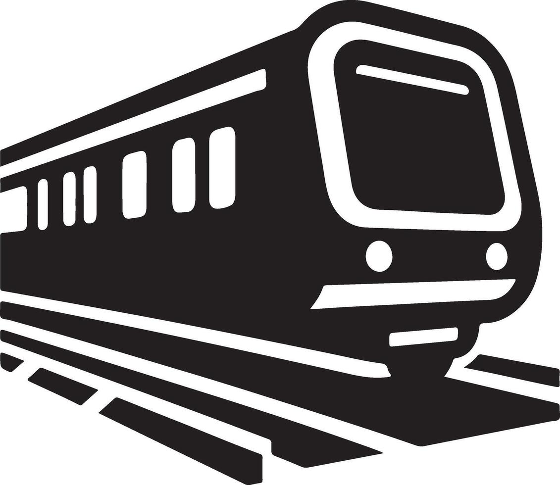 Minimalist subway train icon. vector
