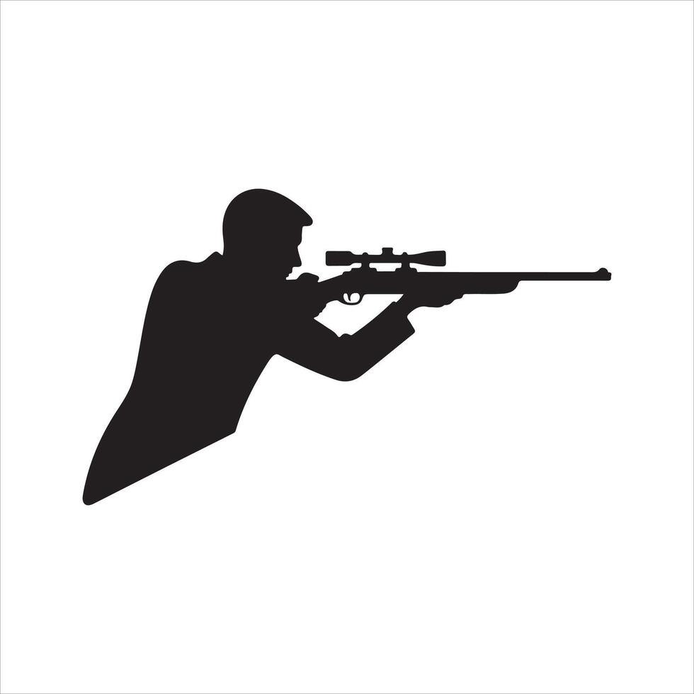 Silhouette of a man hunting vector