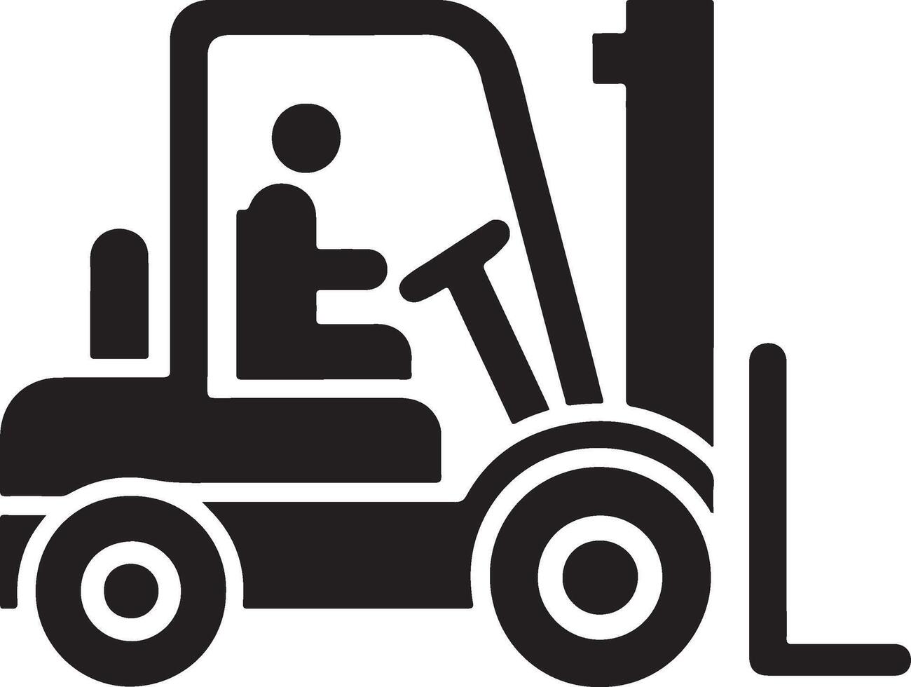 A forklift driving a man icon. vector