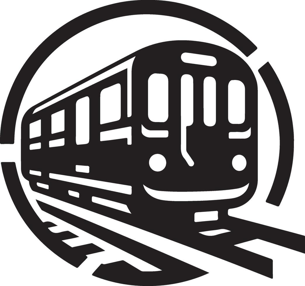 Subway train logo icon. vector