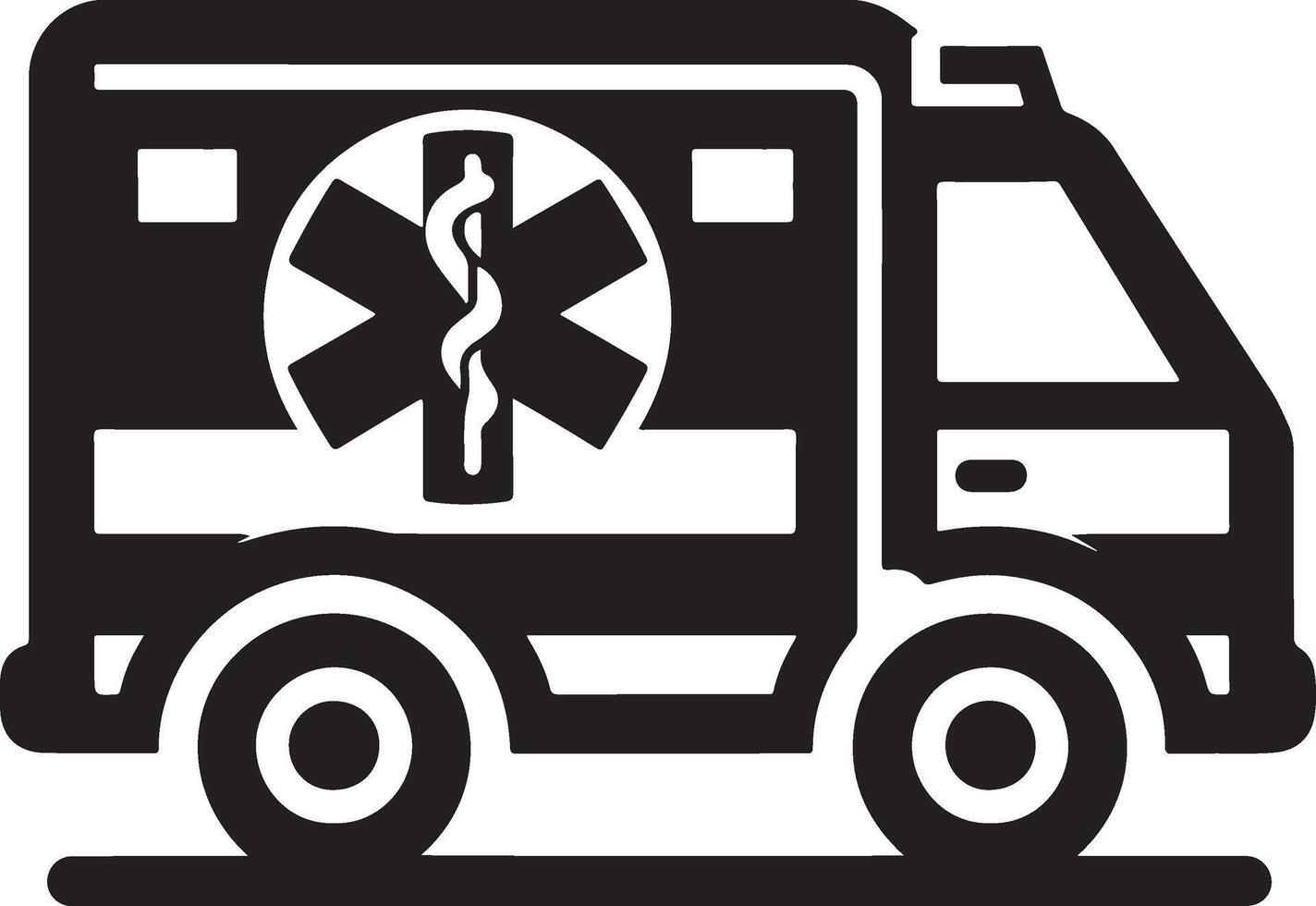 Hospital ambulance silhouette. vector
