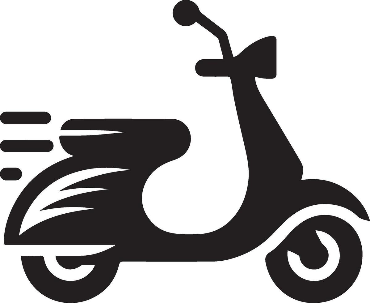 Silhouette of a minimalist scooter. vector