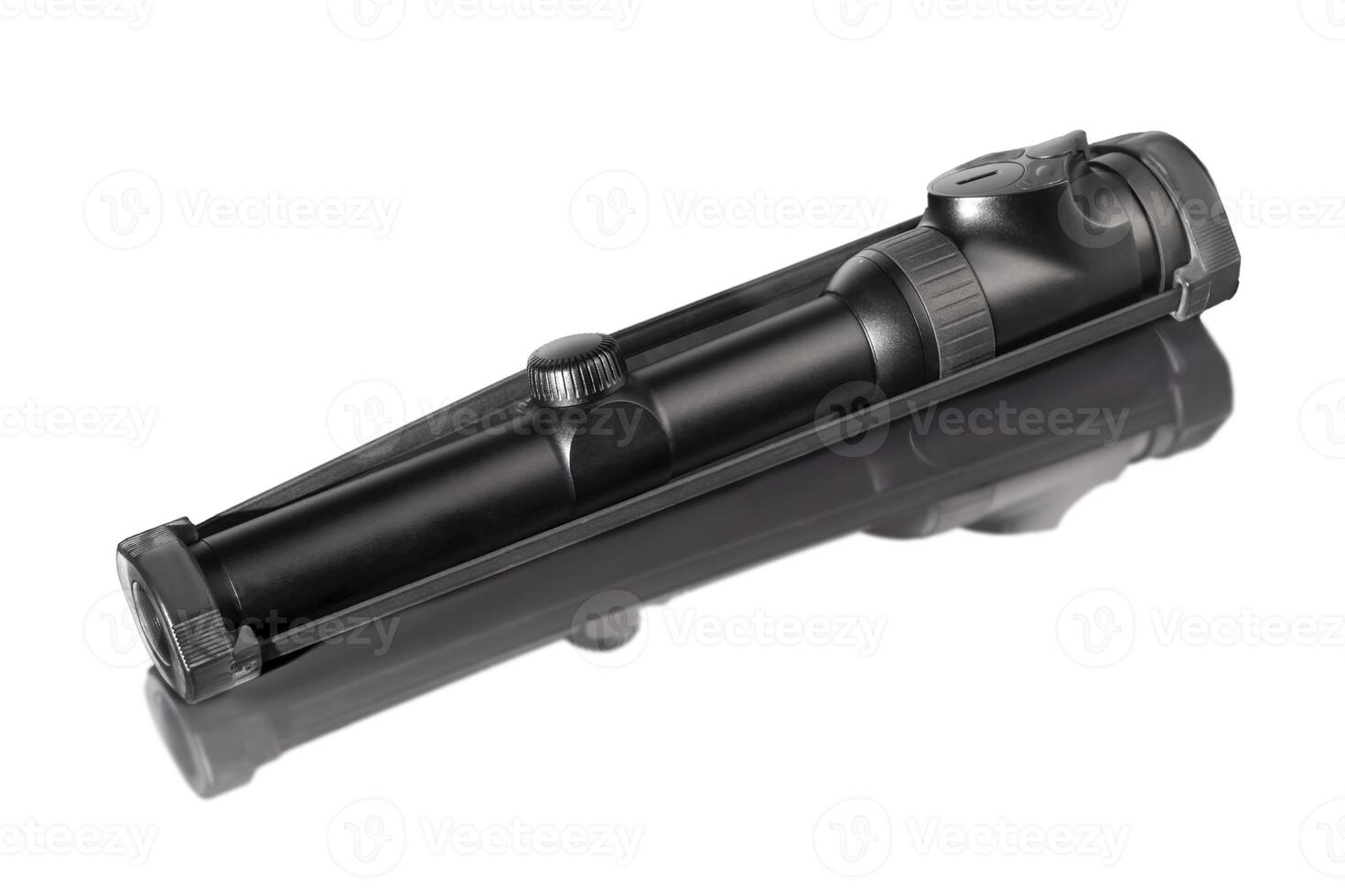 Laser sight for rifle close up. Optics for firearms. photo
