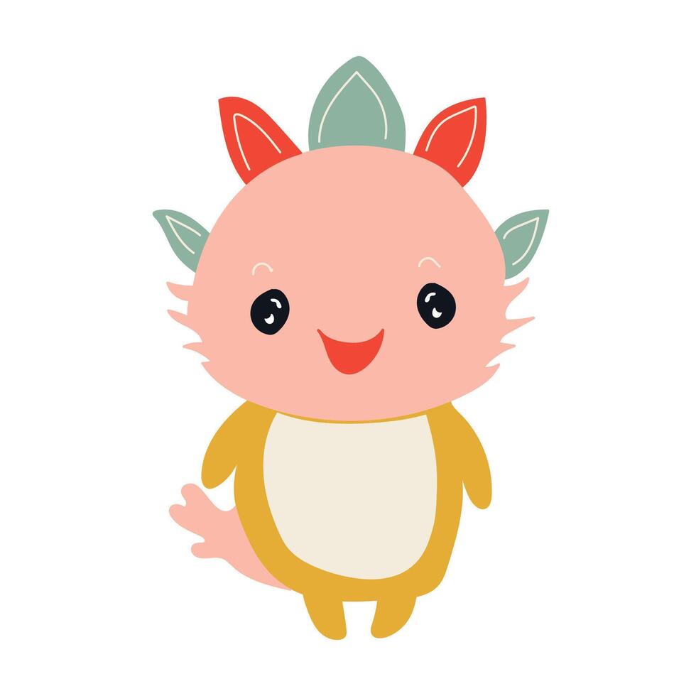 Funny cartoon character on white. illustration. vector